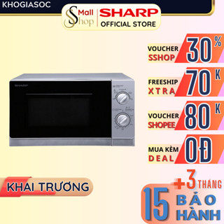 Lò vi sóng Sharp 20 lít Chính hãng Công suất 800W hâm, nấu, rã đông R-202VN-S - BẢO HÀNH 15 THÁNG - SSHOP OFFICIAL