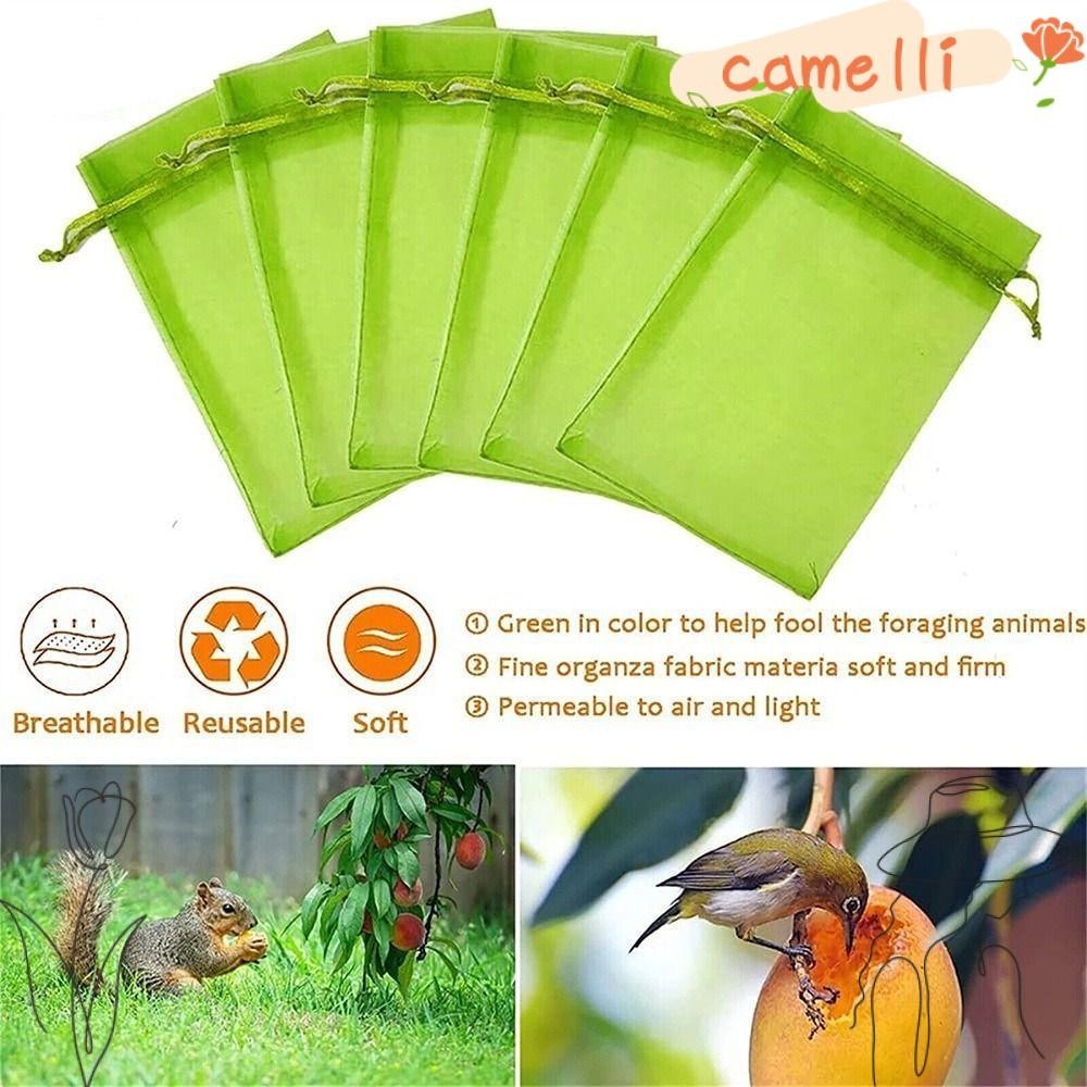 Camelli1 30 Chiếc Túi Trái Cây Dụng Cụ Làm Vườn Có Thể Tái Sử Dụng Trồ