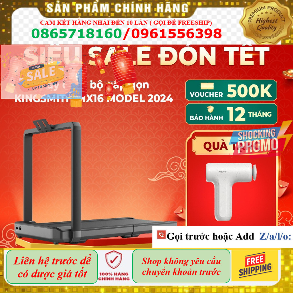 Máy Chạy Bộ Gấp Gọn KingSmith MX16 - Model 2024 - Tốc Độ Chạy 16Km/h - BH 12 Tháng