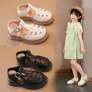 Sandal bé gái cổ thấp phong cách Hàn Quốc chất da PU siêu mềm êm chân cho bé đi học đi chơi