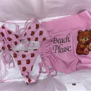 Bộ 3 bikini chia bộ đồ bơi nữ hàn quốc ins váy bikini dễ thương đồ bơi
