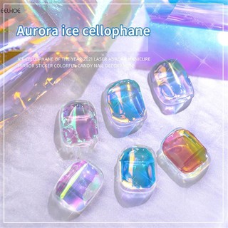Aurora Ice Cube Cellophane Giấy Móng Tay Dính Băng Làm Móng Tay Nghệ Thuật Chuyển Nước Móng Tay Dụng Cụ Trang Điểm Móng Tay Dán Trang Trí Móng Tay Nghệ Thuật