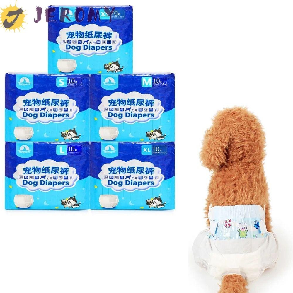 Jeromy 10 / 12 Tã Cho Chó, Thoáng Khí Dùng Một Lần Chó Con Sinh Lý Ngắn, Siêu Hấp Thụ Cotton Chống Rò Rỉ Quần Vệ Sinh Thú Cưng Nữ Nam Chó Sinh Lý