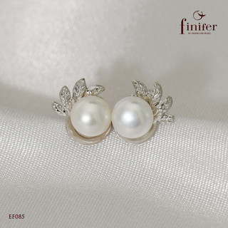 Bông tai ngọc trai thật, bạc quý kim với thiết kế tinh xảo, thanh lịch - EF085 - Finifer by Hoang Gia Pearl