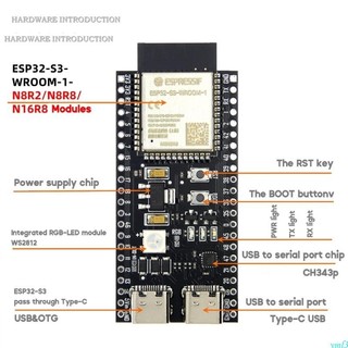 Yml3 wifi + bluetooth dev board core - esp32-s3-wroom-1-n16r8 16m flash 8sram