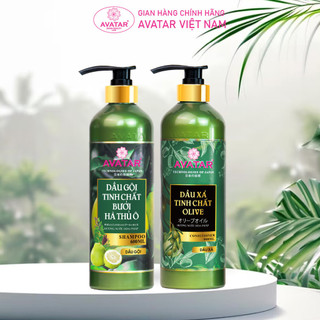 Combo Dầu Gội Bưởi Và Dầu Xả Olive Avatar Dưỡng Sinh Da Đầu Giảm Rụng Tóc 600ml + 800ml - avatar