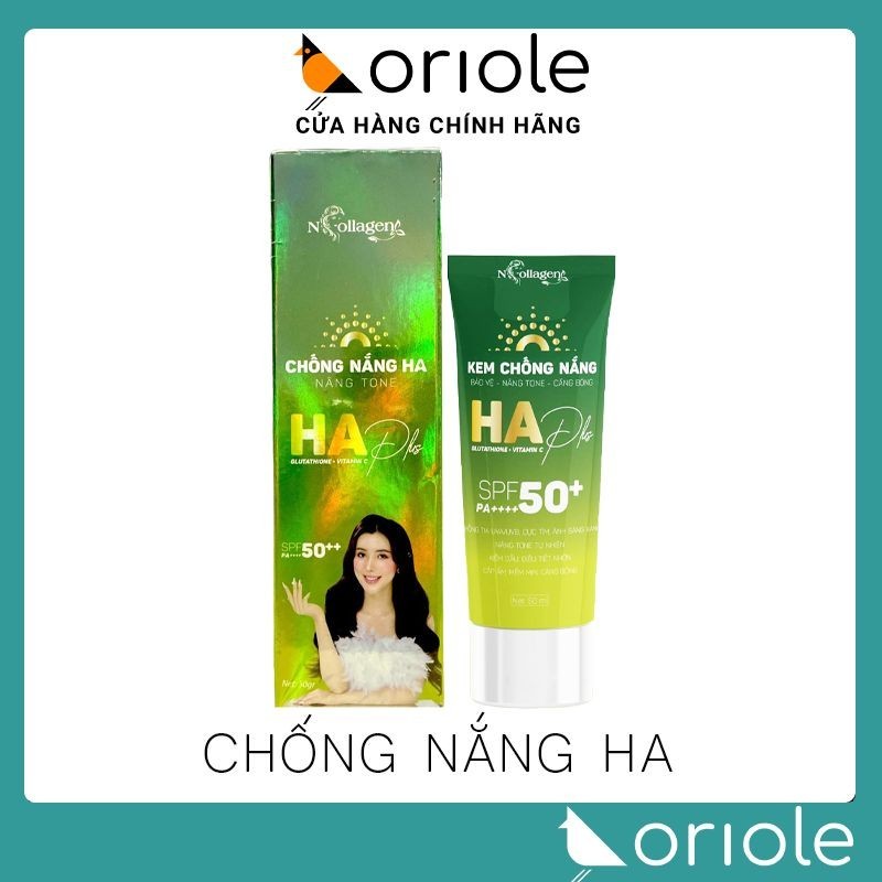 Kem Chống Nắng HA Plus N Collagen - Chống nắng phổ rộng nâng tone da