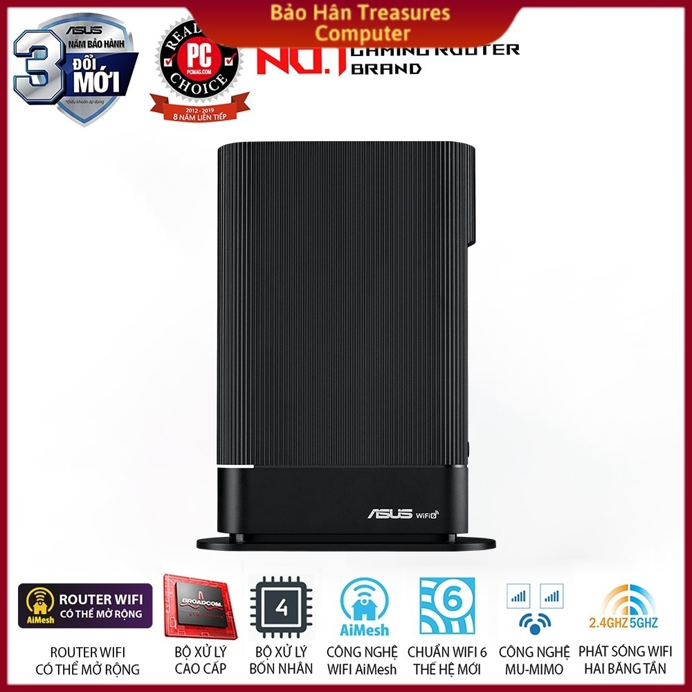 Router Mesh WiFi 6 Dual Band (802.11ax) RT-AX59U AX4200/ 574+3603 Mbps (Router WiFi có thể mở rộng) 