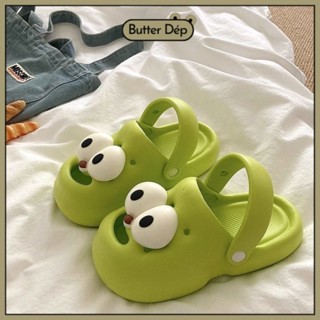 [Vid tự quay] Dép Sục Nữ Sticker Mắt To Cute Đế Mềm Siêu Nhẹ Êm Chân  Chống Trơn Trượt, Trend Mùa Hè 2023