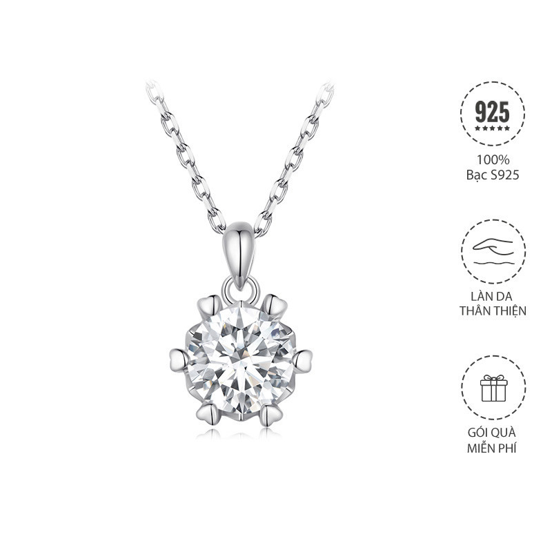 Necklace 925 Sterling Sliver Delicate 1ct Moissanite Exquisite Fashion Jewelry Gifts for Women