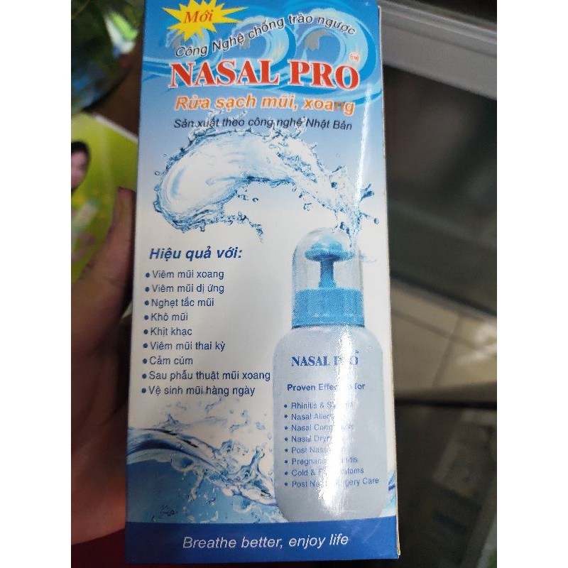 Bình rửa mũi Nasal Pro làm sạch hiệu quả dễ dùng cho cả người lớn và trẻ nhỏ vê sinh mũi họng xoang