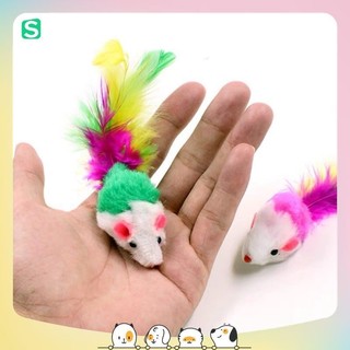 Chuột lông vũ đồ chơi cho mèo🐹