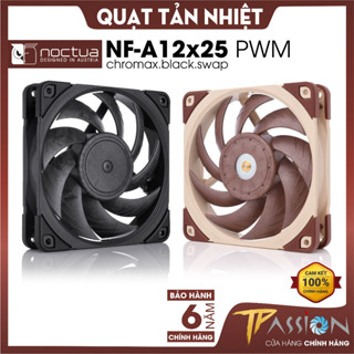 Quạt tản nhiệt fan case 12cm Noctua NF-A12x25 PWM Chromax Black Swap - Chính hãng BH 72 tháng, tốc độ 2000rpm, cực êm