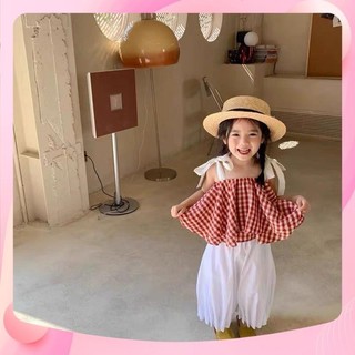 Set áo dây 2 tầng quần thô đũi bé gái
