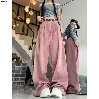  Heza quần ống rộng quần nữ jean Dễ thương Vintage Fashion Thời trang WNK2440EKT 15Z240409 