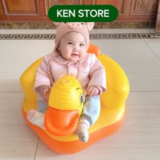 Ghế hơi tập ngồi hình vịt vàng cam KEN STORE
