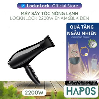 Máy sấy tóc LocknLock công suất lớn Chính hãng, 2 chiều nóng lạnh kèm mỏ vịt dễ tạo kiểu chuẩn Salon ENA146BLK - Hapos