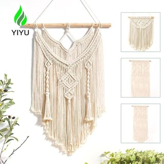 Yiyu thảm dệt gỗ treo tường trang trí phong cách boho