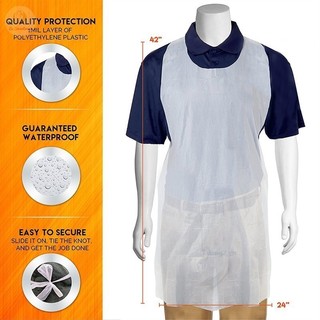 100 chiếc tạp dề dùng một lần nhựa tạp dề trong suốt không tay polyester tạp dề nhà bếp