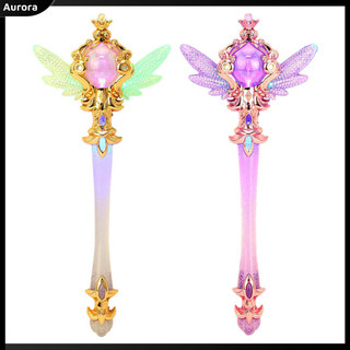 Aurora Girls Magic Wand Với Nhạc Nhẹ Sạc Công Chúa Magic Fairy Glowing Stick Cosplay Đạo Cụ Cho Bé Gái