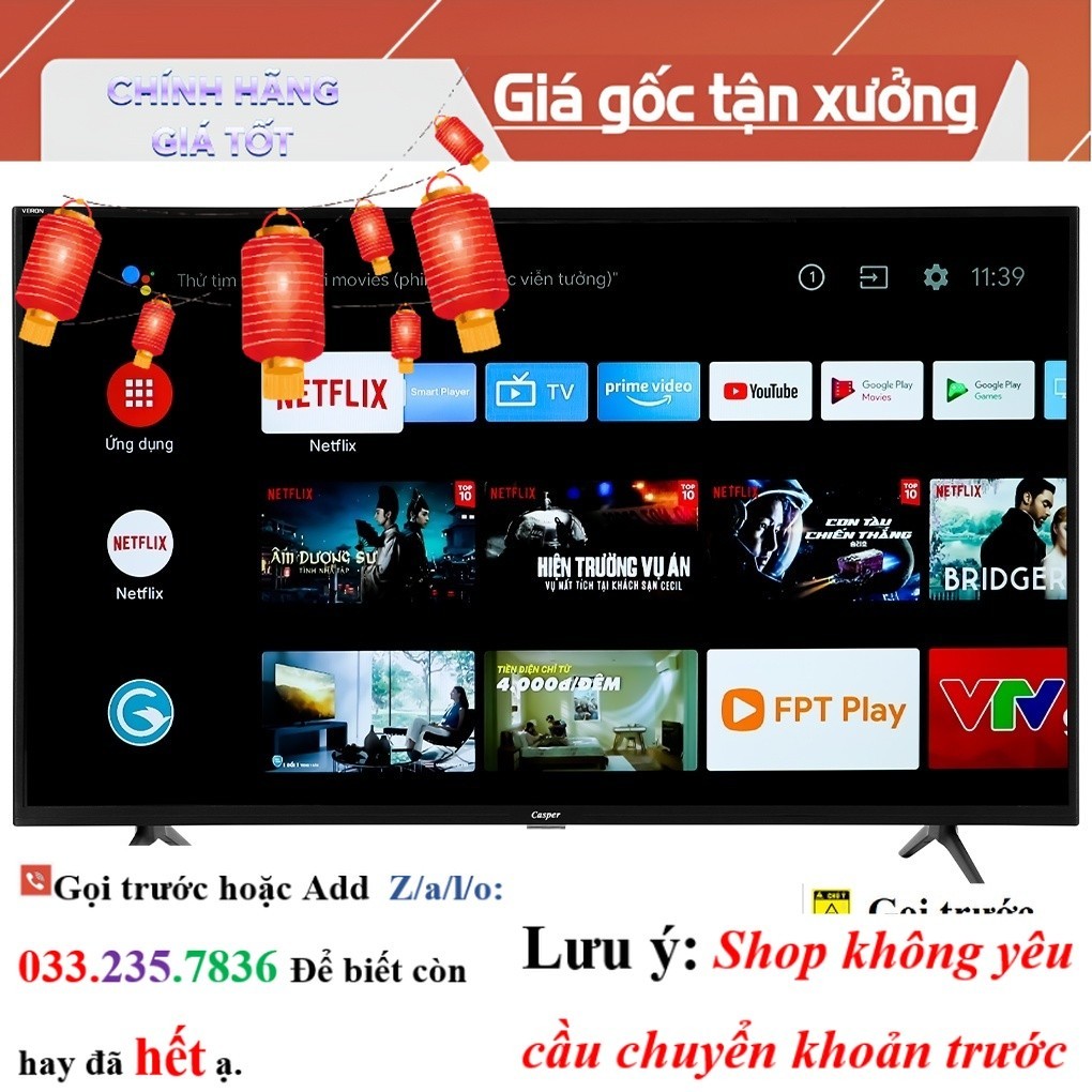 <new> Android Tivi Casper 43 inch 43UGS611 giá rẻ