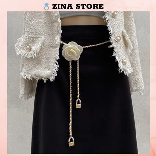 Thắt lưng dây xích mặt hoa trà thanh lịch thời trang cho nữ