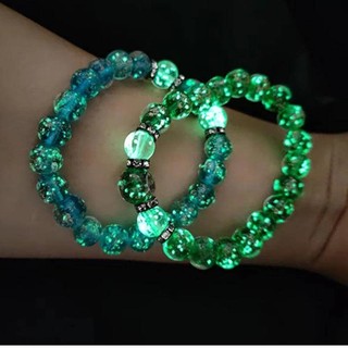 Châu Âu và Mỹ nóng bán thời trang Glow In The Dark Glass Bead Vòng đeo tay Glow In The Dark Bead Vòng đeo tay cho phụ nữ