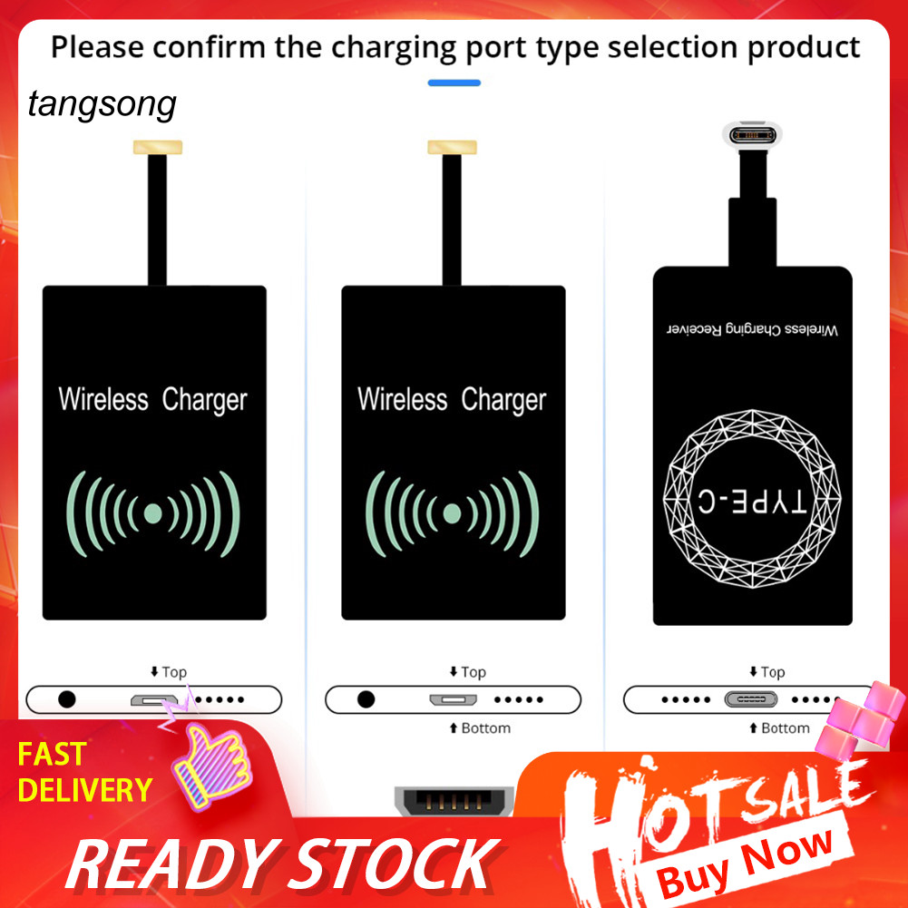 Tang _ Bộ thu sạc không dây USB Type-C Qi di động cho iPhone Android