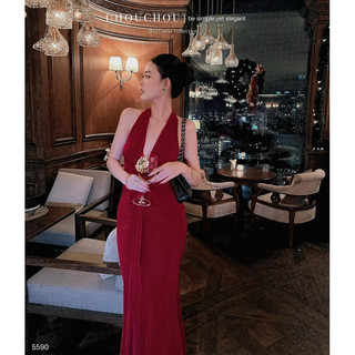 Đầm Yếm Đính Charm Chouchou - Đỏ