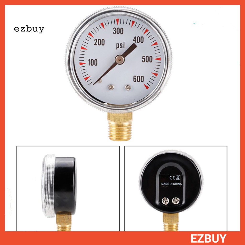 [Ey] Đồng hồ đo áp suất thủy lực Y50 Chính xác đa năng 1 / 4NPT 600PSI Đồng hồ đo áp suất nước không khí dầu cứng cho bình xăng