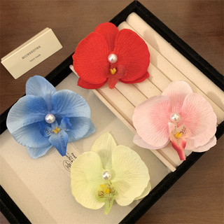 Phalaenopsis Hoa Kẹp Tóc Nữ Bầu Không Khí Kẹp Tóc Bên Biển Kỳ Nghỉ Ảnh Phụ Kiện Tóc