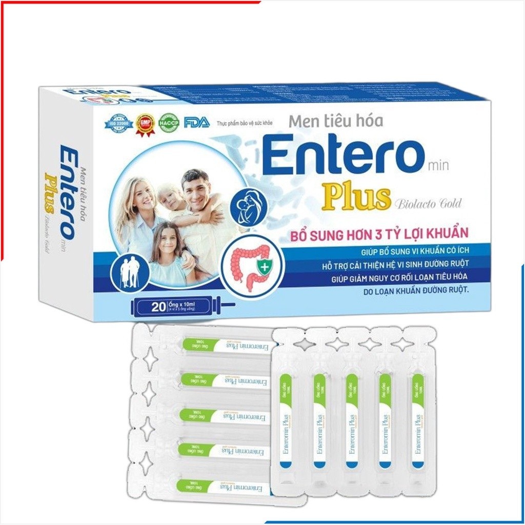 Men Tiêu Hóa Entero Plus Bổ Sung 3 Tỷ Lợi Khuẩn Giúp Bổ Sung Vi Khuẩn Có Ích, Cải Thiện Hệ Vi Sinh Đ