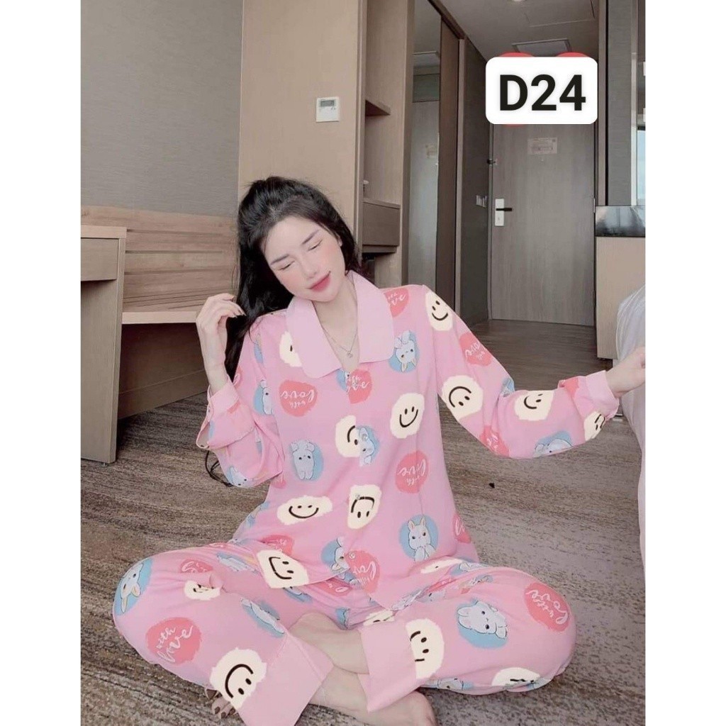 Bộ Pyjama Đồ Ngủ Giá Rẻ Đồ Bộ Ngủ Nữ Pijama Tay Dài Đồ Bộ Mặc Nhà Chất Mát Không Nhăn Hàng Siêu Đẹp