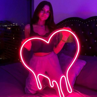 Đèn led neon sign Trái tim tan chảy, Thiết kế theo yêu cầu đa dạng màu sắc - 342
