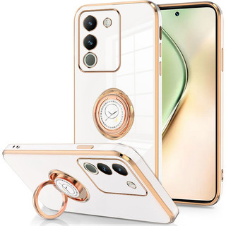 Dành Cho VIVO Y100 Y200e V29e V29 V27 Pro 4G 5G Vỏ Điện Thoại Di Động Mạ Vòng Giá Đỡ Mặt Sau Vỏ Bảo Vệ Chống Sốc