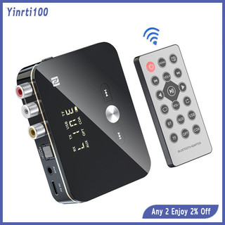 Yinrti m8 bộ chuyển đổi âm thanh 3.5mm aux rca bộ thu không dây u máy nghe nhạc điều khiển từ xa bộ thu phát