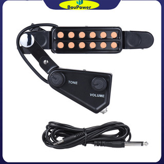 Boupower P-011 12 Lỗ Acoustic Guitar Pickup Với Điều Chỉnh Âm Lượng Bộ Điều Khiển Đàn Guitar Pickup Dân Gian Acoustic Guitar