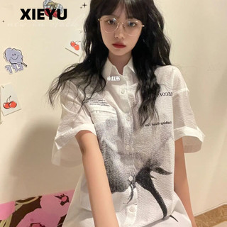XIEYU Áo Sơ Mi áo sơ mi nữ áo kiểu hàn quốc Tối giản thanh lịch Tinh tế tráng lệ WCS2430OSK 13Z240325