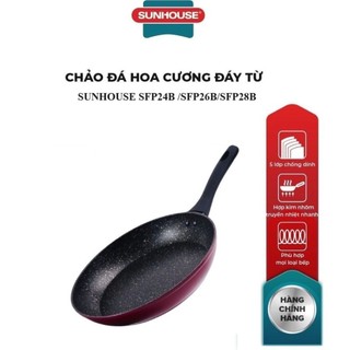 Chảo đá hoa cương đáy từ sunhouse sfp24b/sfp26b/sfp28b | 5 lớp chống dính siêu bền