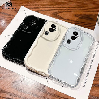 Ốp Điện Thoại Kem Màu Trơn Họa Tiết Sóng Cho OPPO Reno 14 14F 13 13F 12F 12 11F 11 10 9 8 8Z 8T 7 7Z 6 6Z 5 5Z 4 3 Reno14 F Reno13 F Reno12 F Pro+ Plus 5G 4G 2025