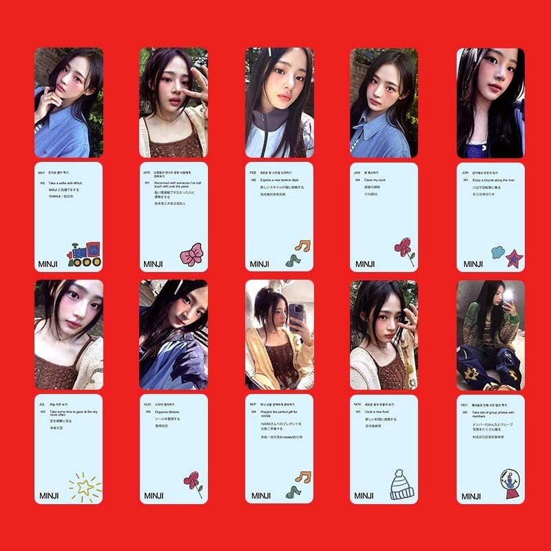 5-10pcs/set NJ SEASONS GREETINGS X line friends Super Shy Photocards Lomo Cards HAERIN HANNI MINJI D