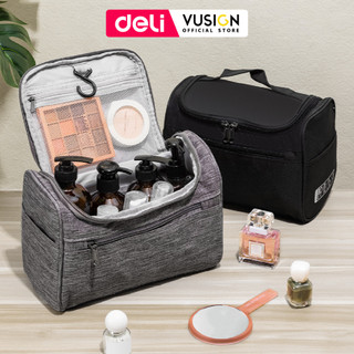 Túi Đựng Mỹ Phẩm Du Lịch Có Móc Treo Siêu Lớn DELI - Đựng Đồ Makeup Nhiều Ngăn Vải Oxford Chống Nước