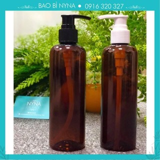 Combo 10 Chai nâu 250ml vòi nhấn đen
