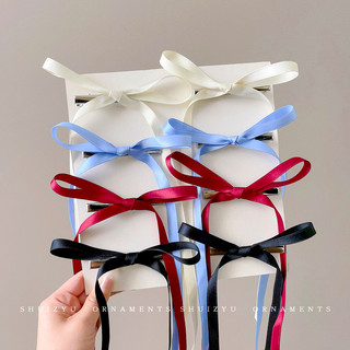 2 chiếc hàn quốc nơ ruy băng tóc bộ dài lụa ruy băng kẹp tóc phụ kiện tóc