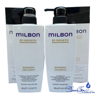 Dầu gội xả phục hồi chuyên sâu Milbon Reawaken Renewing 500mlx2