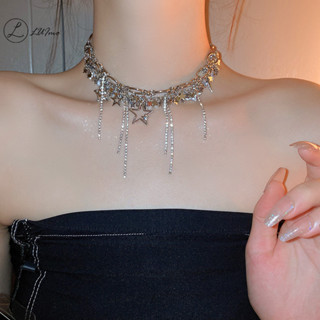Luimo Mới Phong Cách Punk Bling Bling Dây Xích Ngôi Sao sel Vòng Cổ Choker Dành Cho Nữ Trang Sức Đảng Cổ Vòng Cổ * Bán Chạy