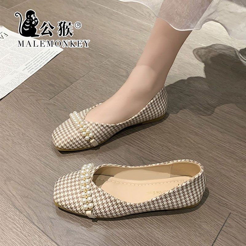 Nam Khỉ Pháp Nông Miệng Giày Đơn Nữ Đế Bằng 2024 Slip-On Slip-On Giày Vuông Ngón Chân Bà Giày Nam Khỉ Pháp Nông Miệng Giày Đơn Nữ Đế Bằng 2024 Slip-On Slip-On Giày Vuông Ngón Chân Thường Ngày Lớn