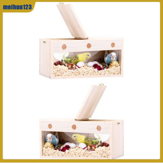 Hộp làm tổ Parakeet MEI, Hộp chim có trọn gói Vòng mạ điện chống cắn, Tổ chim trong suốt Acrylic