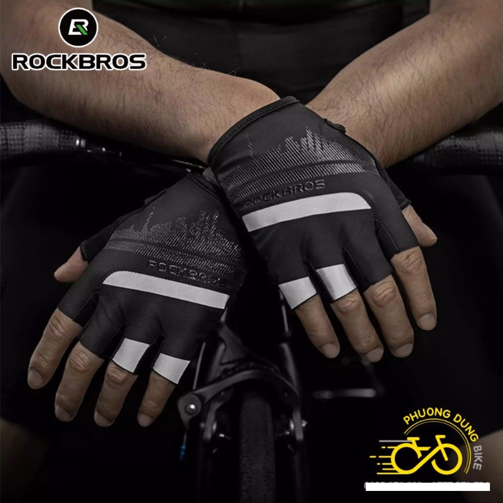 Găng tay (Bao tay) hở ngón đi xe đạp ROCKBROS S247