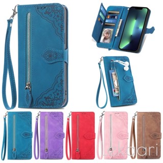 Ốp Lật OPPO A5 A3 A3X A60 A79 A59 A38 A18 A58 A78 A17 A17K A16 A54 A55 A57 A77 Reno 13 12 11 11F Pro 5G Dây Kéo Da Thẻ Ví